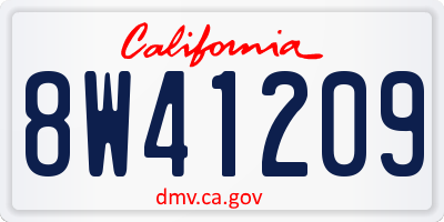 CA license plate 8W41209