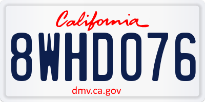 CA license plate 8WHD076