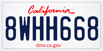 CA license plate 8WHH668