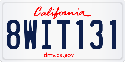 CA license plate 8WIT131