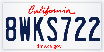 CA license plate 8WKS722