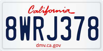 CA license plate 8WRJ378