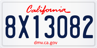 CA license plate 8X13082