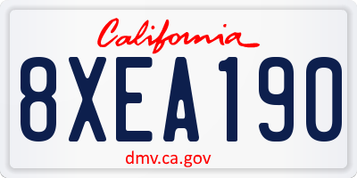 CA license plate 8XEA190