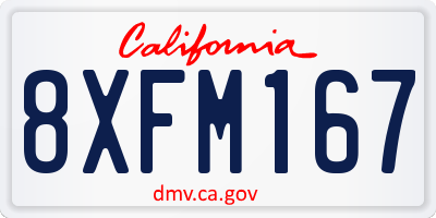 CA license plate 8XFM167