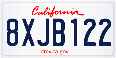 CA license plate 8XJB122