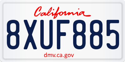 CA license plate 8XUF885