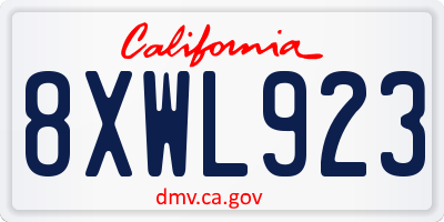 CA license plate 8XWL923