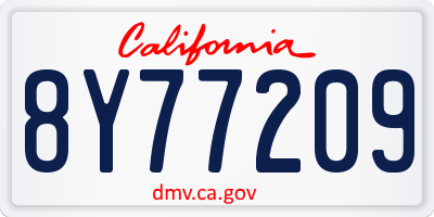 CA license plate 8Y77209
