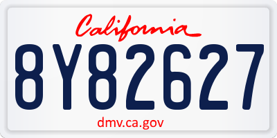 CA license plate 8Y82627