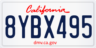 CA license plate 8YBX495