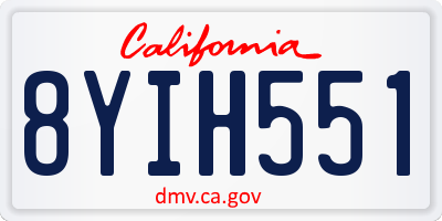 CA license plate 8YIH551