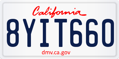 CA license plate 8YIT660