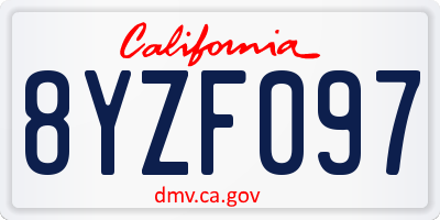 CA license plate 8YZF097