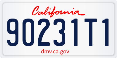 CA license plate 90231T1