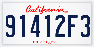 CA license plate 91412F3