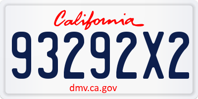 CA license plate 93292X2