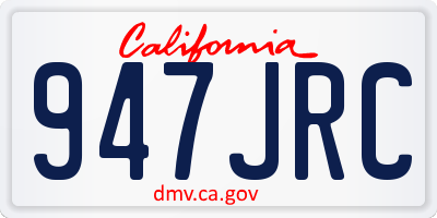 CA license plate 947JRC