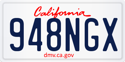 CA license plate 948NGX