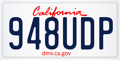 CA license plate 948UDP