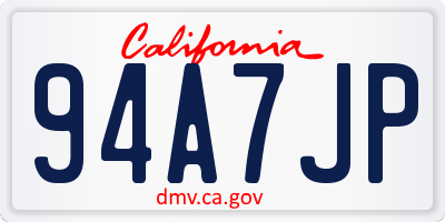 CA license plate 94A7JP