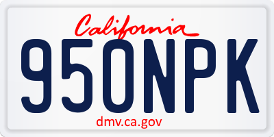 CA license plate 950NPK