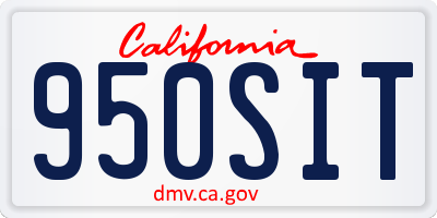 CA license plate 950SIT