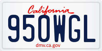 CA license plate 950WGL