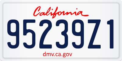 CA license plate 95239Z1