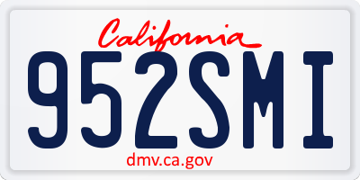 CA license plate 952SMI