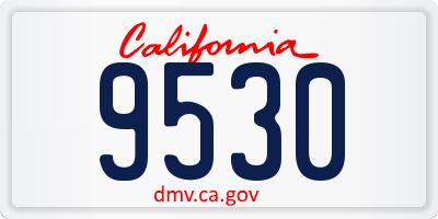 CA license plate 9530