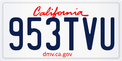 CA license plate 953TVU