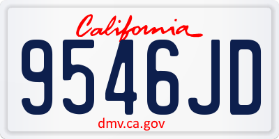 CA license plate 9546JD