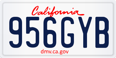 CA license plate 956GYB