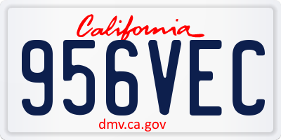 CA license plate 956VEC