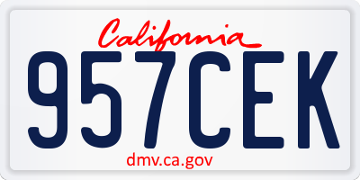 CA license plate 957CEK