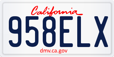 CA license plate 958ELX