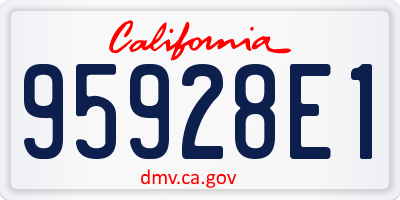 CA license plate 95928E1