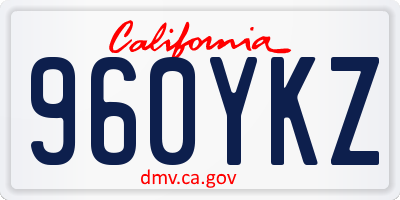 CA license plate 960YKZ