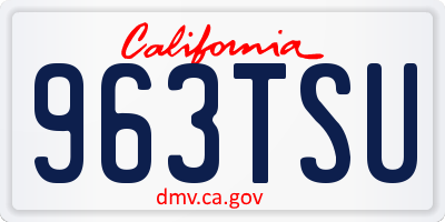 CA license plate 963TSU