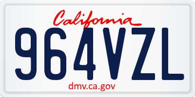 CA license plate 964VZL