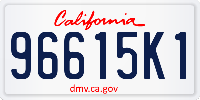 CA license plate 96615K1