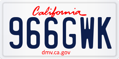 CA license plate 966GWK