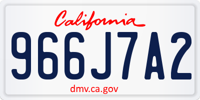 CA license plate 966J7A2