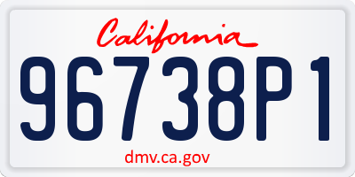 CA license plate 96738P1