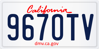 CA license plate 967OTV