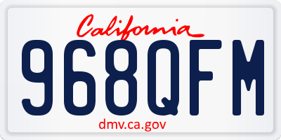 CA license plate 968QFM