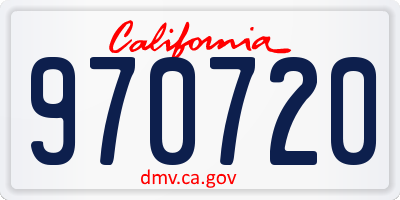 CA license plate 970720