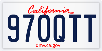 CA license plate 970QTT