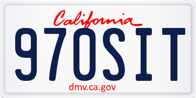 CA license plate 970SIT